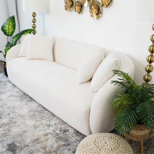 Lidar Cream Boucle Modern Couch